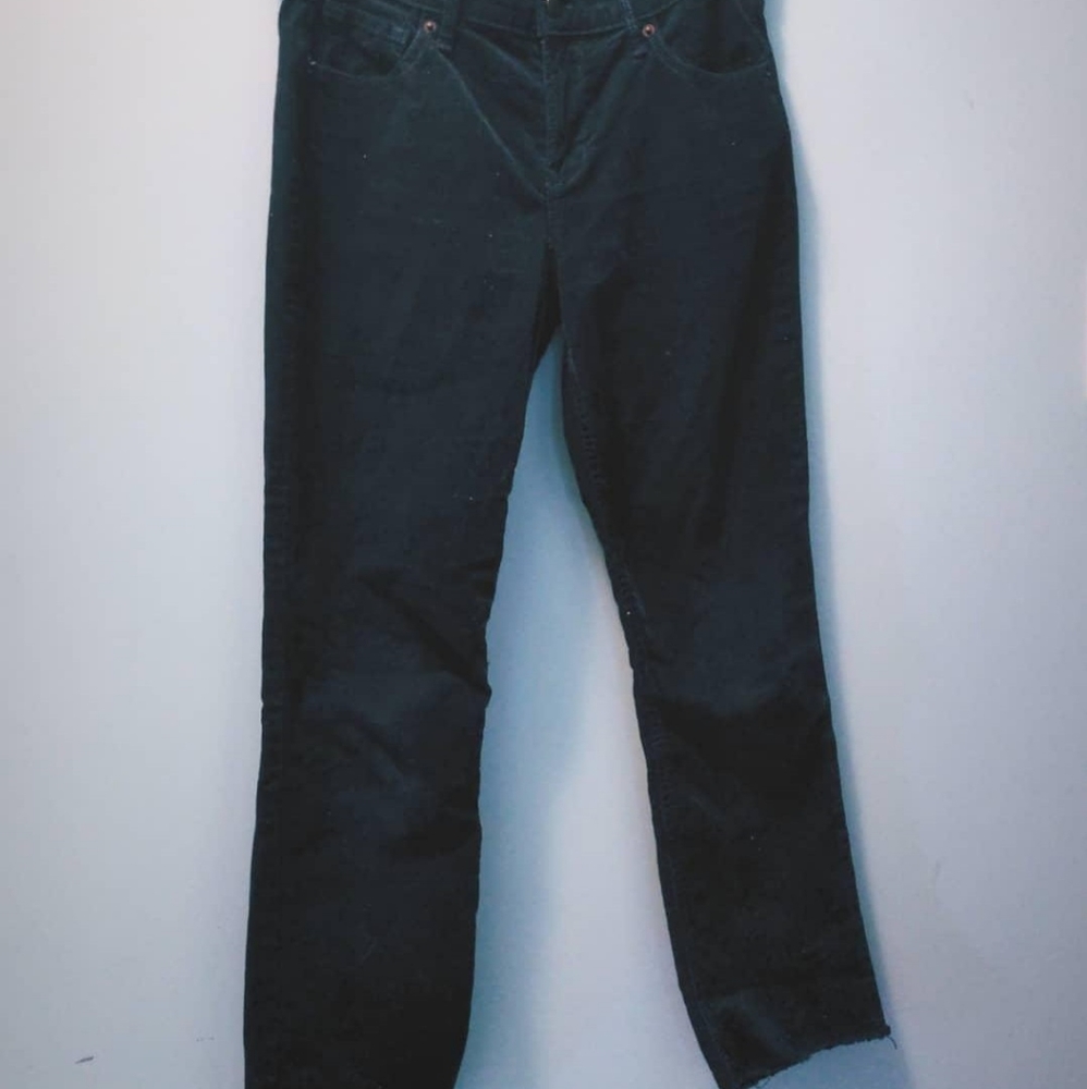 Old Navy Straight Mid Rise Teal Corduroy